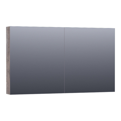 Saniclass Plain Spiegelkast - 120x70x15cm - 2 links/rechtsdraaiende spiegeldeuren - MFC - grey Canyon