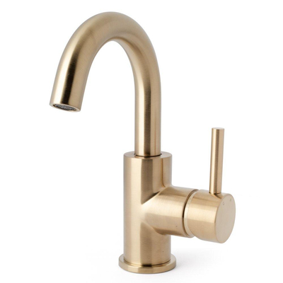 Wiesbaden Caral Mitigeur lavabo apparent avec bec pivotant 16 cm laiton brossé PVD