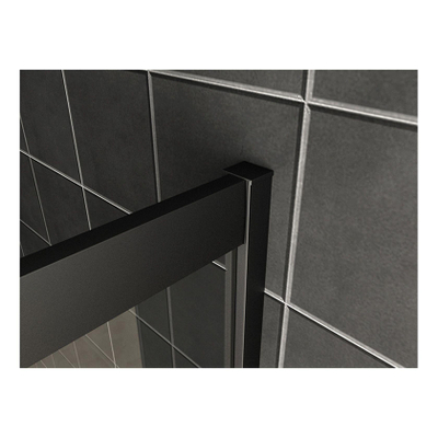 Wiesbaden Salone Cabine - met 1 draaideur - 100x100x200cm - 8mm - nano helder glas - mat zwart