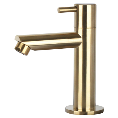 Differnz koudwaterkraan 13.4x8.2cm recht - afvoerplug - sifon - mat goud