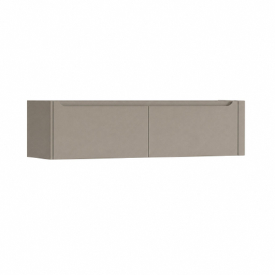 H&R Badmeubelen Juice Wastafelonderkast - 160x45x40cm - rechterhoek afgerond - 2 lades - geïntegreerde greep - olive