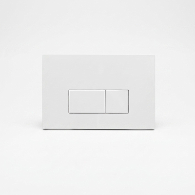 Pack WC QeramiQ Dely Swirl Compact - réservoir encastrable Geberit UP320 - avec bâti-support Burda - abattant slim - plaque de commande en plastique blanc brillant - boutons rectangulaires - blanc brillant