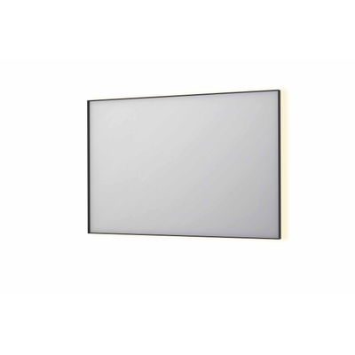 INK SP32 miroir - 120x4x80cm rectangulaire dans cadre en acier incl LED indirecte - chauffage - changement de couleur - dimmable et interrupteur - noir mat