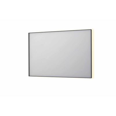 INK SP32 spiegel - 120x4x80cm rechthoek in stalen kader incl indir LED - verwarming - color changing - dimbaar en schakelaar - mat zwart