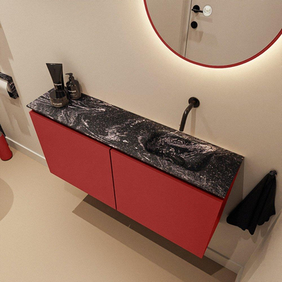 MONDIAZ TURE-DLUX 100cm toiletmeubel Fire. EDEN wastafel Lava positie rechts. Zonder kraangat.