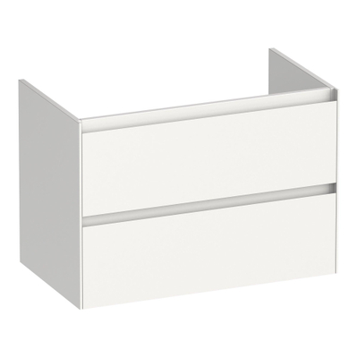 BRAUER Inspire wastafelonderkast 80 2 softclose lades - greeploos - 1 sifon uitsparing - hoogglans wit