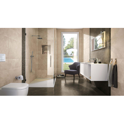 Terravito Fareno wand- en vloertegel - 60x60cm - 9mm - Vierkant - gerectificeerd - Marmerlook - Bruin/grijs mat