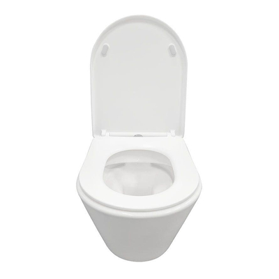 Wiesbaden Vesta WC suspendu sans bride avec abattant Shade slim softclose et quick release brillant blanc
