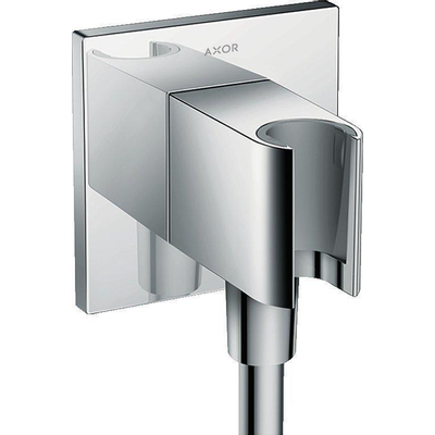 AXOR Fixfit Porter coude d’alimentation mural carré chromé