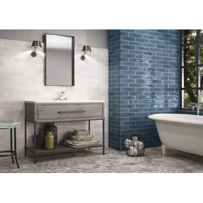 SAMPLE Cifre Cerámica Opal Marine brillant Carrelage mural Aspect vintage Brillant Bleu