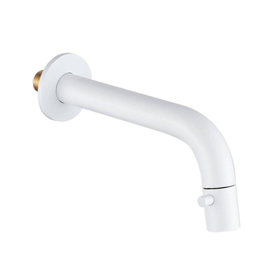 Saniclass Fuente pack lave-mains – demi-rond – 46,5 x 35 x 43,2 cm – Solid Surface crème – robinet blanc mat