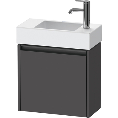 Duravit Ketho.2 Wastafelonderbouwkast - met 1 deur - 48.4x23.8x44cm links - met greep antraciet - grafiet mat