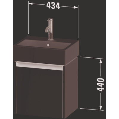 Duravit Ketho 2 wastafelonderbouwkast met 1 deur 43.4x33.8x44cm rechts, met greep antraciet betongrijs mat