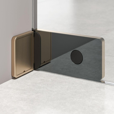 Sealskin Pure Paroi de douche walk-in - 100x200cm - verre transparent - 8mm - traitement anticalcaire - or brossé