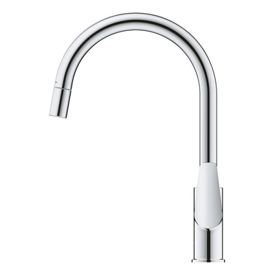 Grohe Bauedge keukenmengkraan c-uitloop uittrekbare mousseur chroom