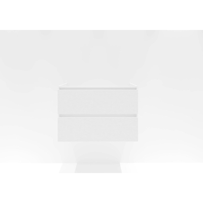 HR badmeubelen Infinity Meuble sous-lavabo - 80x44.8x55cm - façade 3D - 2 tiroirs - sans poignée - blanc mat