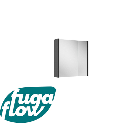 FugaFlow Eccelente Arredo spiegel badkamer spiegelkast - 60x63x16cm - inclusief zijpanelen - mat antraciet - Black Friday -