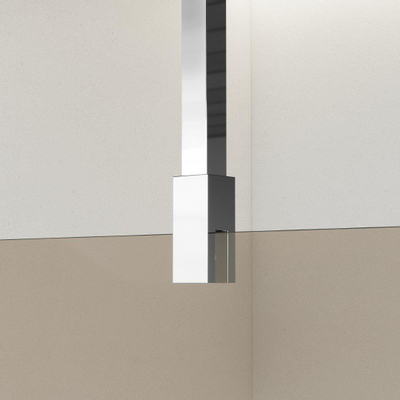 Fortifura Galeria Douche à l'italienne - 90x200cm - Fumé - Bras plafond - Chrome