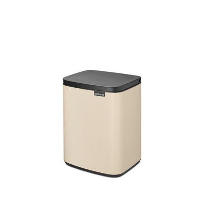 Brabantia Bo Poubelle - 7 litres - seau intérieur en plastique - beige doux