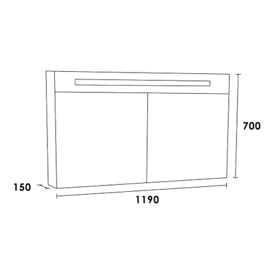 BRAUER Promise Deluxe spiegelkast - 120x70x15cm - met directe verlichting - 2 dubbelzijdige spiegeldeuren - Driftwood