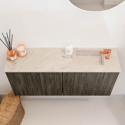 Mondiaz JOYA-DLUX 90cm toiletmeubel - kleur Shadow - Wastafel FAYE positie Rechts 1 kraangat kleur Frappe.