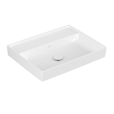 Villeroy & Boch Collaro wastafel - 60x47cm - zonder overloop - zonder kraangat CeramicPlus - White Alpine (glans wit)