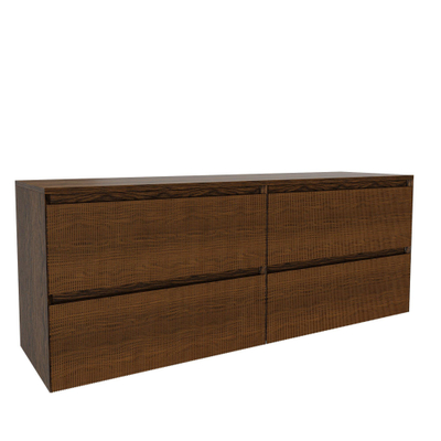 Saniclass Holz Atelier Badkamermeubelset - 160x45x60cm - 4 lades - topblad - Walnut pure