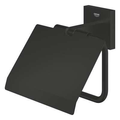 Grohe Start Cube QuickFix Toiletrolhouder - met klep - matte black (mat zwart)