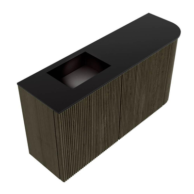 Mondiaz JOYA 81.6cm toiletmeubel - ronding rechts kleur Shadow - Wastafel FAYE positie Links 1 kraangat kleur Urban.