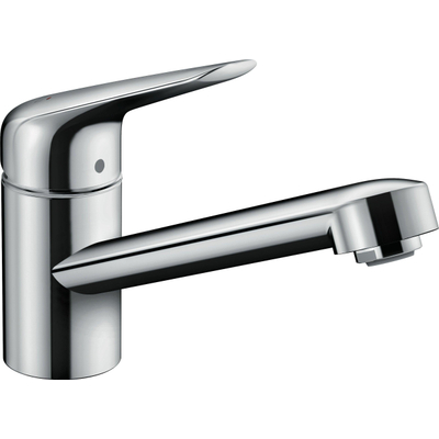 Hansgrohe M42 M4221-H100 Robinet de cuisine 1 trou CoolStart EcoClick avec bec pivotant 360° chrome