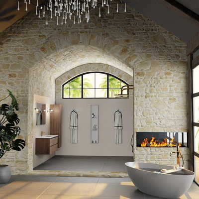 Mondiaz AIVY Ensemble de meuble - 100x45x50cm - 1 lavabo en céramique - 1 vasque Urban Solid surface - Centre - 2 tiroirs - sans miroir - Melamine Mocha