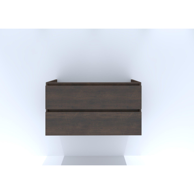 HR badmeubelen Infinity Meuble sous-lavabo - 100x44.8x55cm - 2 tiroirs - sans poignée - carbone