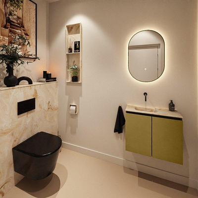 MONDIAZ TURE-DLUX 60cm toiletmeubel Oro. EDEN wastafel Frappe positie links. Zonder kraangat.