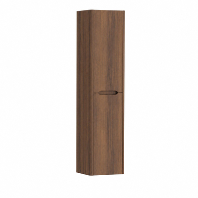 H&R badmeubelen Juice Hoge Kast - 40x35x170cm - met ronde hoeken - 2 deuren - rechtsdraaiend - dark oak
