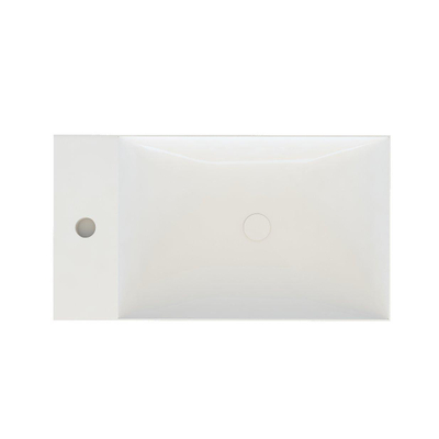 Arcqua Marble fontein – 40x22x54.5 cm – wit glans – zonder kraan – eiken frame naturel, zonder overloop