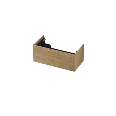 INK Wastafelonderkast - 90x45x37.6cm - 1 lade - push to open - met rechte opdekfronten - MDF - Ash grey