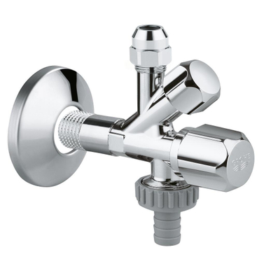 Grohe Hoekstopkraan - knel - 1/2x3/8 inch - met kunststof greep - chroom