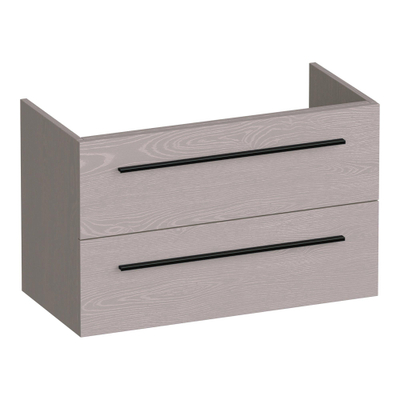 BRAUER Trust wastafelonderkast ondiep 80 excl. opbouwgrepen 2 softclose lades en 1 sifon uitsparing - Timber Greige