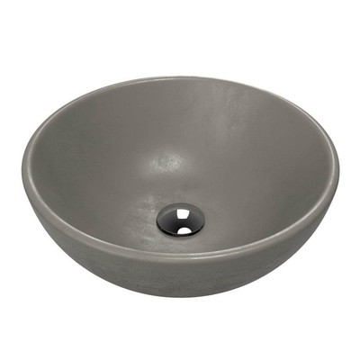 Thebalux Beat 45 Ensemble meuble de salle de bains - 140x54x45cm - 4 tiroirs - plan vasque - 2 vasques à poser - 44x17cm - rond - béton gris foncé - carbon wood