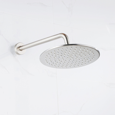 Fortifura Calvi Ensemble de douche à encastrer - thermostatique - bras mural - douche principale de 30 cm - douchette à main - flexible de douche en métal - PVD inox