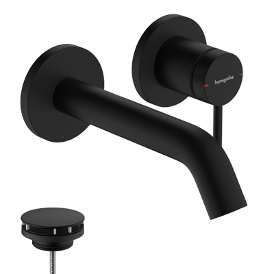 Hansgrohe Tecturis Robinet lavabo encastré - mitigeur - rond - monocommande - bec 16.5 cm - noir mat