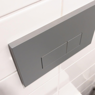QeramiQ Push Bedieningsplaat - voor Geberit UP320 inbouwreservoir - dualflush - rechthoekige knoppen - kunststof licht grijs TWEEDEKANS