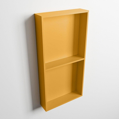 Mondiaz Easy nis 29.5x59.5x8cm voor Inbouw/opbouw 2 open vakken Solid surface Ocher/Ocher
