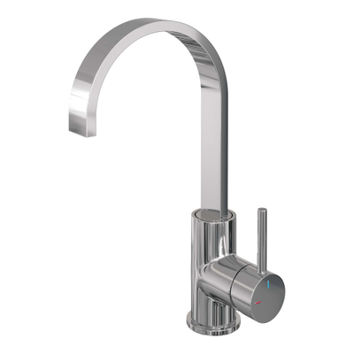 Brauer Chrome Edition Robinet lavabo rehaussé et bec rotatif avec poignée type S3 ColdStart Chrome poli