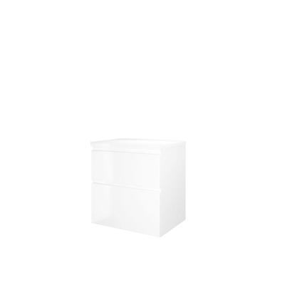 Proline Top Ensemble plaque de recouvrement et meuble bas symétrique 60x63,2x46xcm blanc brillant