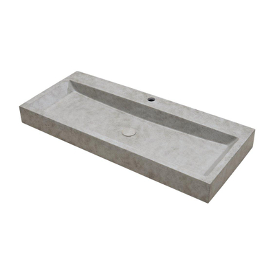 Ideavit Zen Wastafel 100x42x10cm rechthoek 1 kraangat concrete beton beige