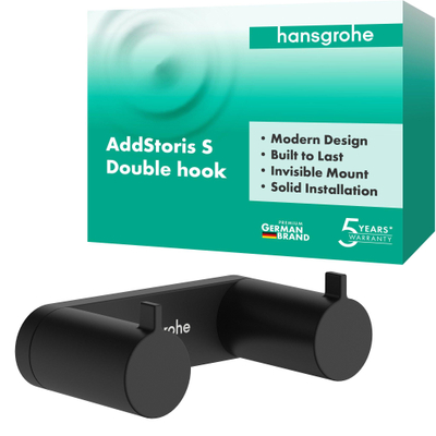 Hansgrohe AddStoris S dubbele haak mat zwart