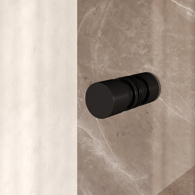 BRAUER Void Carving Nisdeur - 2-delig - 180x200cm - 70cm draaideur aan muur - glascoating - omkeerbaar - helder glas - mat zwart