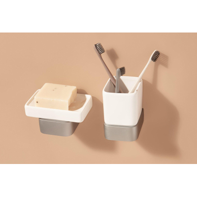 Haceka Aline Porte-verre aluminium Brossé Gris