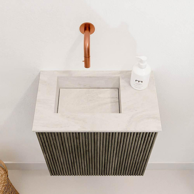 Mondiaz JOYA-DLUX Meuble de toilette 40cm - couleur Shadow - Vasque FAYE position Gauche Sans trou de robinet couleur Ostra.